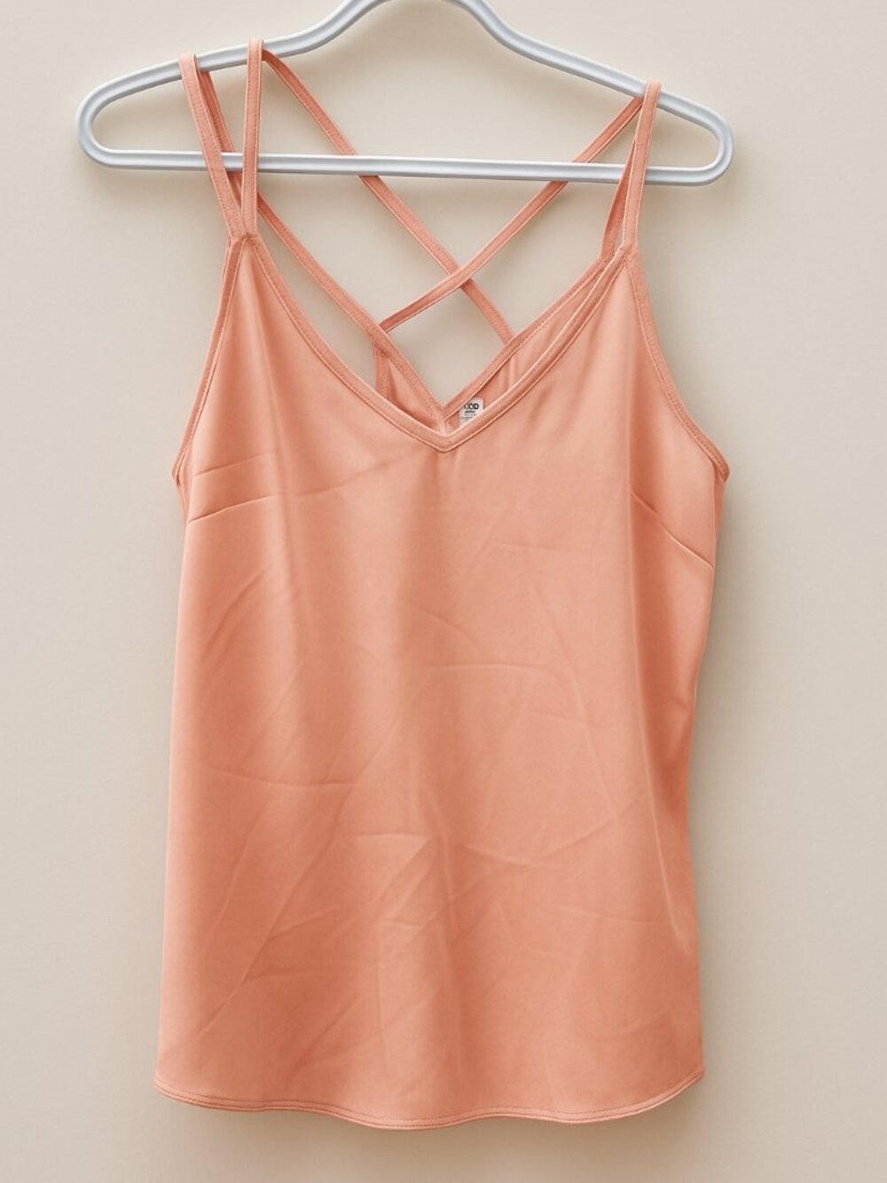 Blush Pink Strappy Cami | Crisscross Back | Sleeveless Tank | Size M